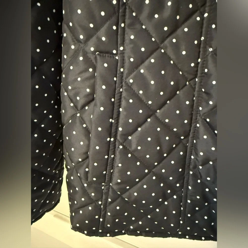 🌺 Chico’s Black Polka Dot Quilted Women's Jacket US 12-14 🌺
